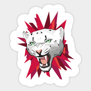 Snow Leopard polygonal art portrait Sticker